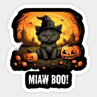 Miaw Boo Halloween Cute Cat Sticker